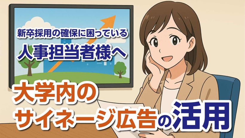 新卒採用の確保に困っている人事担当者様へ｜大学内サイネージ広告の効果的な活用法