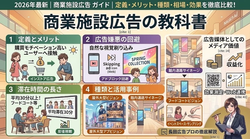 商業施設広告とは？料金相場や種類、費用対効果を徹底比較！