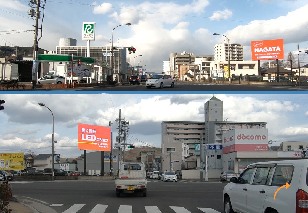 国道4号線沿い　福島市役所向いLEDビジョン