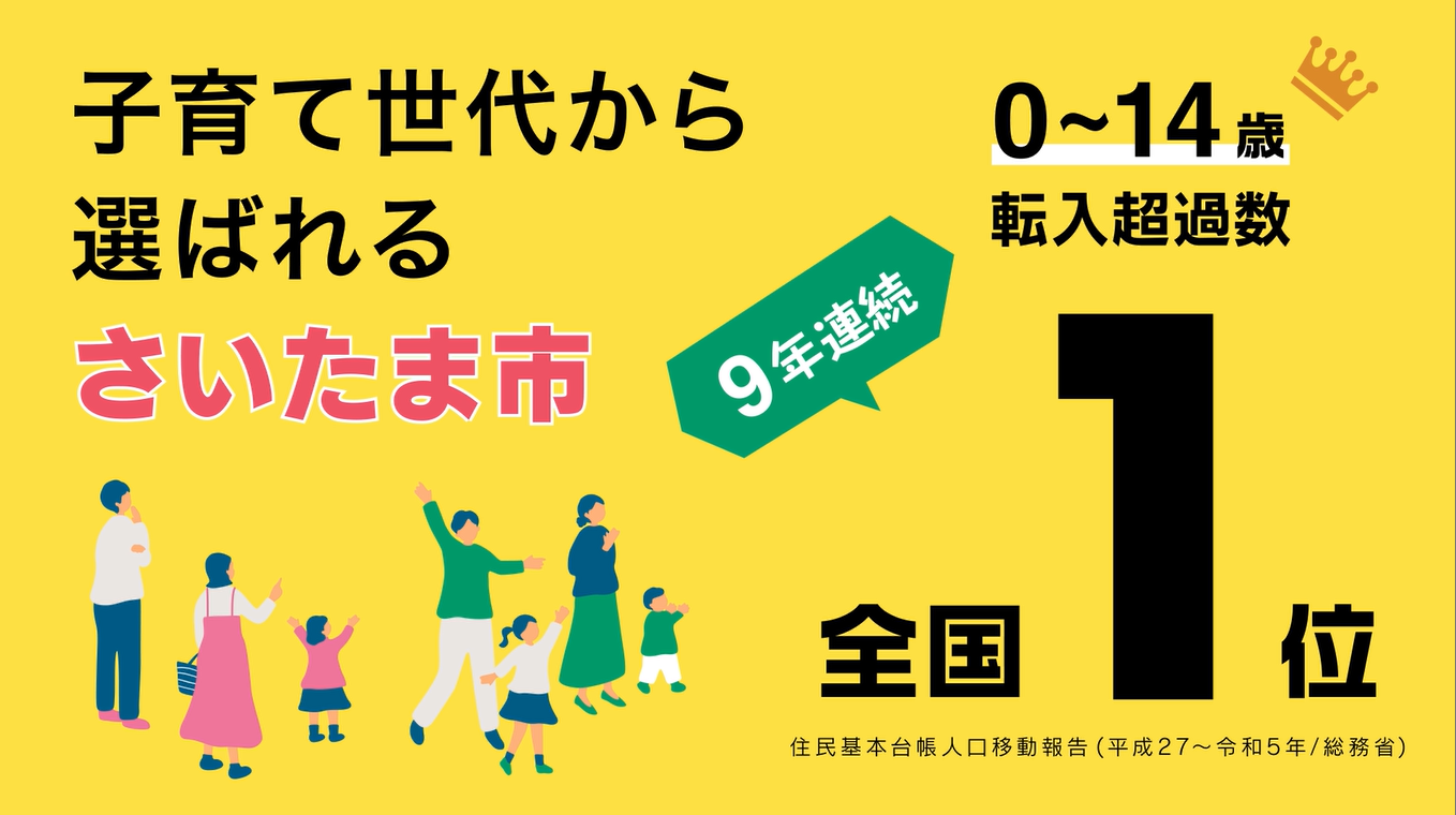 子育て世代から選ばれるさいたま市